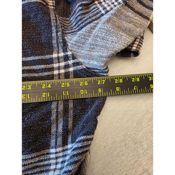 BDG Urban Outfitters Caleb Black & White Cropped Flannel Shirt SZ Large - Picture 6 of 7